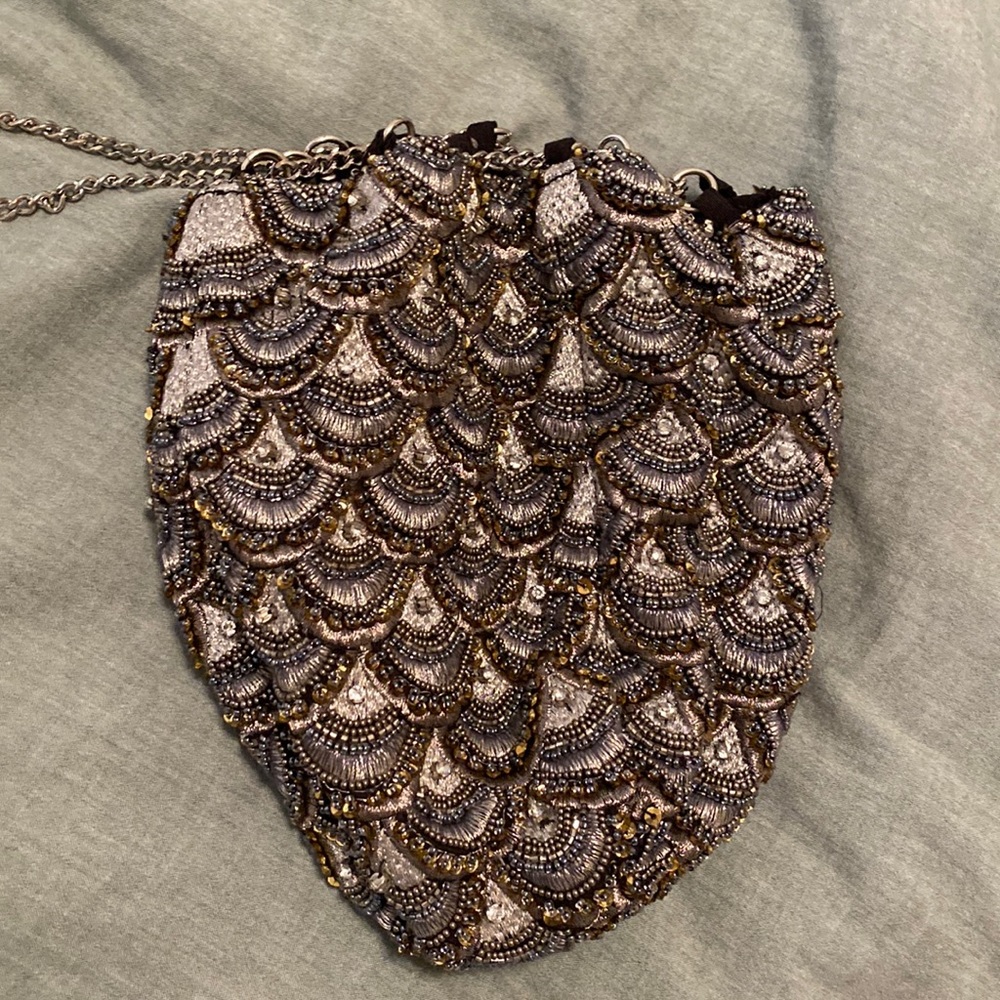 Beaded Zara mini bag with chain